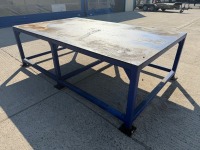 APPROX. 2500mm X 1500mm X 770mm METAL WORK BENCH / STAND - 5