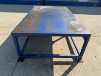 APPROX. 2500mm X 1500mm X 770mm METAL WORK BENCH / STAND - 7