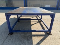 APPROX. 2500mm X 1500mm X 770mm METAL WORK BENCH / STAND - 8