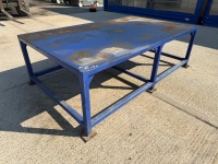 APPROX. 2500mm X 1500mm X 770mm METAL WORK BENCH / STAND - 9