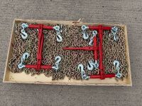 WOODEN CRATE TO INC. 5No. UNUSED CHAIN TIGHTNERS & CHAINS