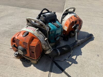 3No. ASSORTED PETROL BACK PACK LEAF BLOWERS