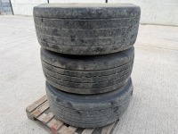 3No. 385/65R22.5 PART WORN TYRES & 10 STUD RIMS - 2
