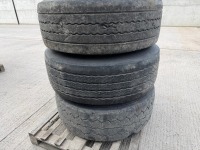 3No. 385/65R22.5 PART WORN TYRES & 10 STUD RIMS - 2