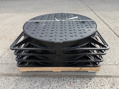 4No UNUSED 650mm HEAVY DUTY MANHOLE LIDS&nbsp;
