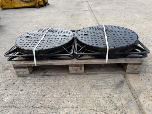 4No UNUSED 650mm HEAVY DUTY MANHOLE LIDS&nbsp;