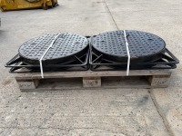 4No UNUSED 650mm HEAVY DUTY MANHOLE LIDS&nbsp;