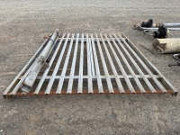APPROX. 2470mm x 2950mm GALVINISED GATE & POST - 2