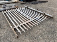 APPROX. 2470mm x 2950mm GALVINISED GATE & POST - 6