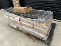 PALLET TO INC. 1No. BI-FOLD DOOR IN CHROME 900MM WIDE, 3No. PIVOT DOORS IN CHROME 900MM WIDE, 2No. SIDE PANEL IN CHROME 800MM WIDE, 1No. 1200MM WETROOM PANEL IN BLACK, 1No. 1400MM SKIDER DOOR IN CHROME, 1No. 900MM SIDE PANEL IN BLACK - 3
