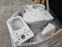 PALLET TO INC. ASSORTMENT OF BATHROOM SUITE TOILETS, CISTERNS, BASINS & PEDESTALS - 6