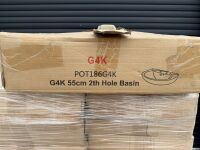 PALLET TO INC. APPROX. 51No. 2 TAP HOLE CORNER BASINS - 3