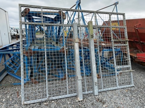 APPROX. 3050mm x 2300mm GALVANISED METAL GATE & 2No. POSTS