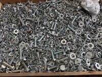 LARGE WOODEN CRATE TO INC. LARGE SELECTION OF ASSORTED NUTS, BOLTS & WASHERS - 2