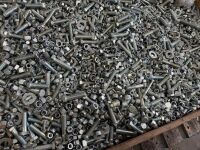 LARGE WOODEN CRATE TO INC. LARGE SELECTION OF ASSORTED NUTS, BOLTS & WASHERS - 2