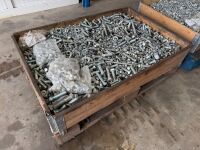 LARGE WOODEN CRATE TO INC. LARGE SELECTION OF ASSORTED NUTS, BOLTS & WASHERS - 3