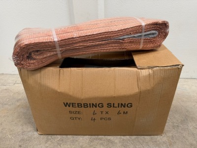 4No. UNUSED 6 TON 6m LIFTING SLINGS