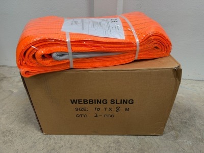 2No. UNUSED 10 TON 8m LIFTING SLINGS