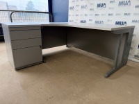 APPROX. 1600mm LEFT HAND CORNER DESK & DESK HIGH PEDESTAL - 3