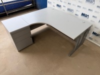 APPROX. 1600mm LEFT HAND CORNER DESK & DESK HIGH PEDESTAL - 4