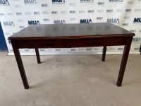 APPROX. 1360mm DARK WOOD VENEER WRITING DESK/CONSOLE TABLE WITH DRAWERS - 2
