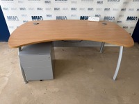 APPROX. 1800mm CURVED RECEPTION DESK & UNDER COUNTER PEDESTAL - 2