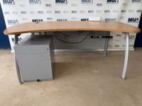 APPROX. 1800mm CURVED RECEPTION DESK & UNDER COUNTER PEDESTAL - 3