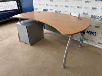 APPROX. 1800mm CURVED RECEPTION DESK & UNDER COUNTER PEDESTAL - 4
