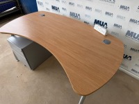 APPROX. 1800mm CURVED RECEPTION DESK & UNDER COUNTER PEDESTAL - 6