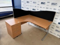 APPROX. 1600mm LEFT HAND CORNER DESK & DESK HIGH PEDESTAL - 3