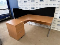 APPROX. 1600mm LEFT HAND CORNER DESK & DESK HIGH PEDESTAL - 5