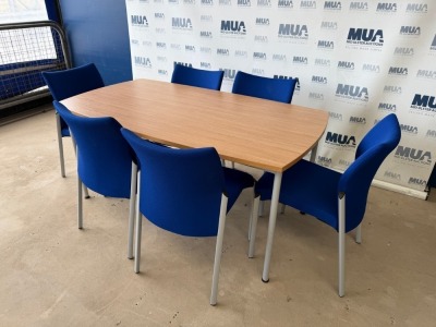 APPROX. 1600mm 6 PERSON MEETING TABLE & CHAIRS