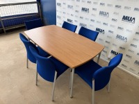 APPROX. 1600mm 6 PERSON MEETING TABLE & CHAIRS - 3