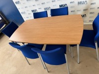 APPROX. 1600mm 6 PERSON MEETING TABLE & CHAIRS - 4