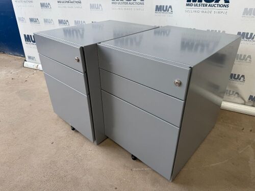 2No. UNDER DESK METAL PEDESTALS