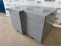 2No. UNDER DESK METAL PEDESTALS