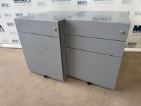 2No. UNDER DESK METAL PEDESTALS - 2