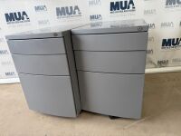2No. CURVED FRONT UNDER DESK METAL PEDESTALS - 3