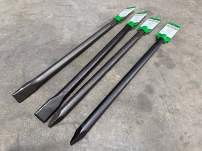 4No. UNUSED 400mm HITACHI SDS MAX CHISELS TO SUIT CHIPPING HAMMER