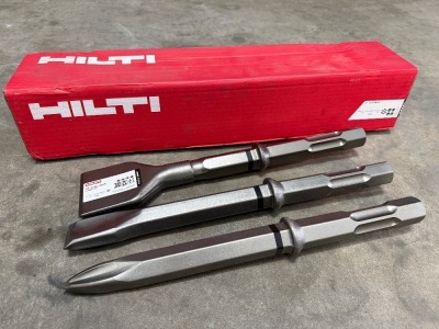 3No. UNUSED HILTI CHISELS TO SUIT JACK HAMMER&nbsp;