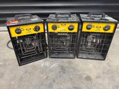 3No. ELITE 2.8kw 110v FAN HEATERS