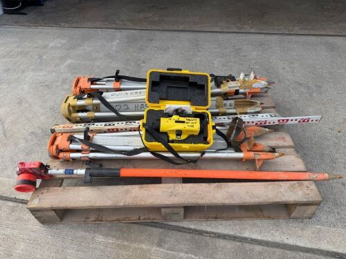 DUMPTY LEVEL, 3No. TRIPOD LEGS & STAFF
