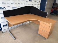 APPROX. 1600mm RIGHT HAND CORNER DESK & DESK HIGH PEDESTAL - 2