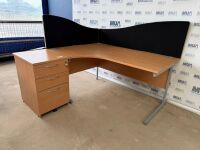 APPROX. 1600mm LEFT HAND CORNER DESK & DESK HIGH PEDESTAL - 2