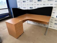 APPROX. 1600mm LEFT HAND CORNER DESK & DESK HIGH PEDESTAL - 4