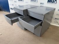 2No. CURVED FRONT UNDER DESK METAL PEDESTALS - 4