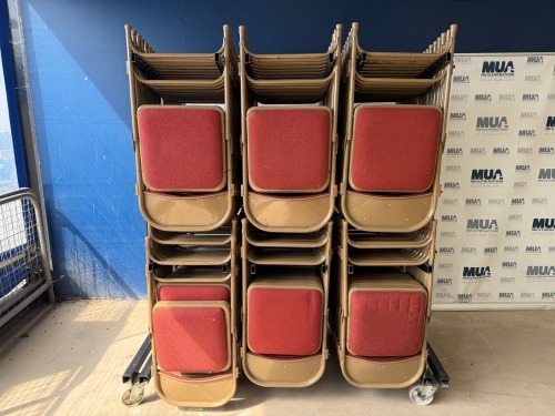 APPROX. 97No. METAL FOLDABLE CHAIRS & MOBILE STORAGE RACK