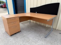 APPROX. 1600mm LEFT HAND CORNER DESK & DESK HIGH PEDESTAL - 2