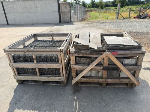 2No. WOODEN CRATES TO INC. APPROX 900No. 20 x 10 BANGOR BLUE SLATES&nbsp;