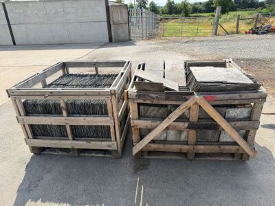 2No. WOODEN CRATES TO INC. APPROX 900No. 20 x 10 BANGOR BLUE SLATES&nbsp;